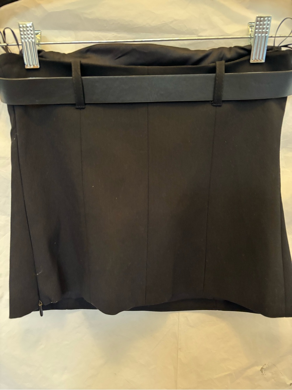 Zara Black Tailored Crop Top with Wide Buckle Belt - Picture 3 of 3